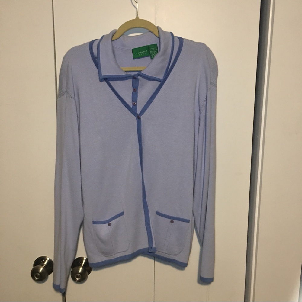 Liz Claiborne LIZGOLF Cardigan Set Light Blue Size XL